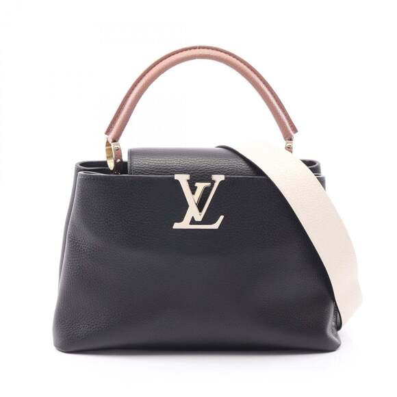 LOUIS VUITTON Handbags - Louis Vuitton Capucines MM 2-Way Handbag, Leather, Taurillon Women's, Black/Pink